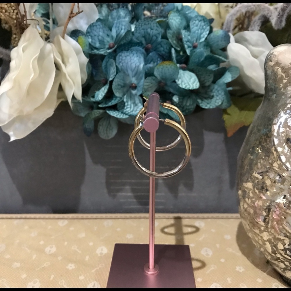 Fossil Two Tone Hoop Earrings